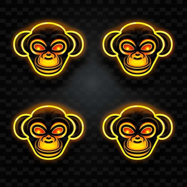 Png creative emoji neon line elementos de design moderno para obras de arte vibrantes e cativantes