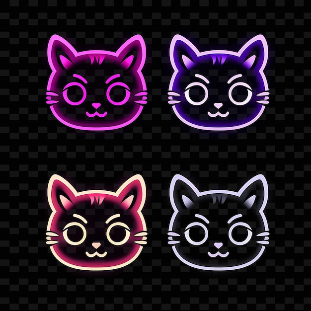 Png creative emoji neon line elementos de design moderno para obras de arte vibrantes e cativantes