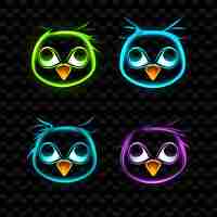 PSD png creative emoji neon line elementos de design moderno para obras de arte vibrantes e cativantes