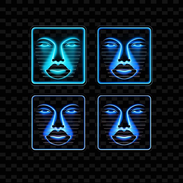 PSD png creative emoji neon line elementos de design moderno para obras de arte vibrantes e cativantes