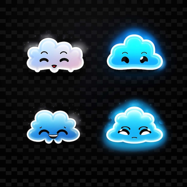 PSD png creative emoji neon line elementos de design moderno para obras de arte vibrantes e cativantes