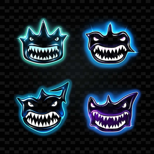 PSD png creative emoji neon line elementos de design moderno para obras de arte vibrantes e cativantes