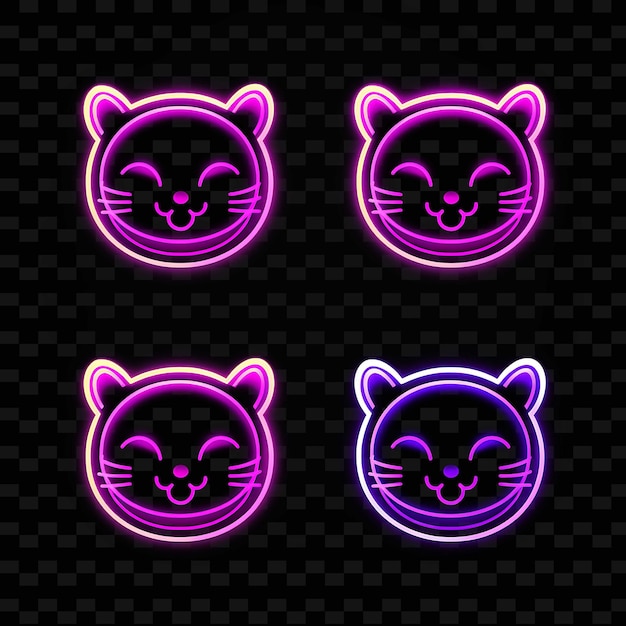 PNG Creative Emoji Neon Line Elementos de Design Moderno para Obras de Arte Vibrantes e Cativantes