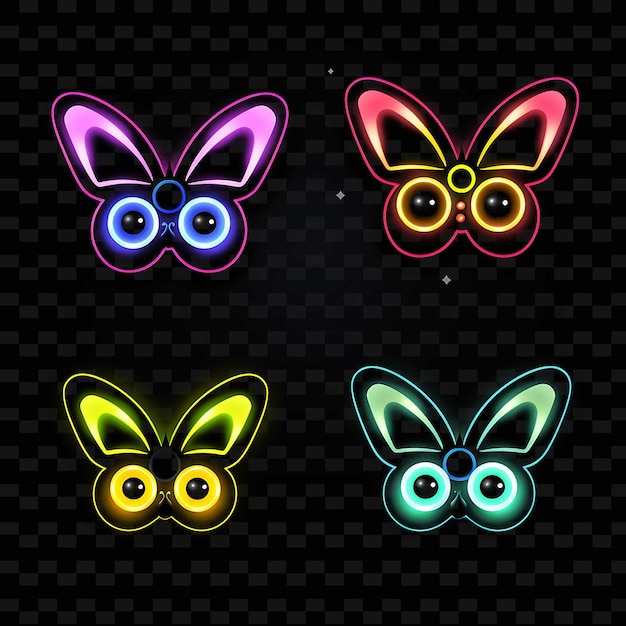 PNG Creative Emoji Neon Line Elementos de Design Moderno para Obras de Arte Vibrantes e Cativantes