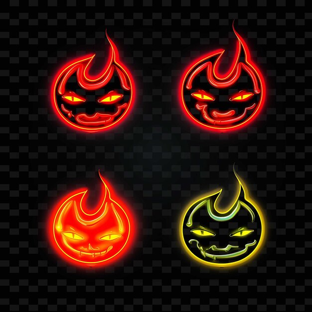 Png creative emoji neon line elementos de design moderno para obras de arte vibrantes e cativantes