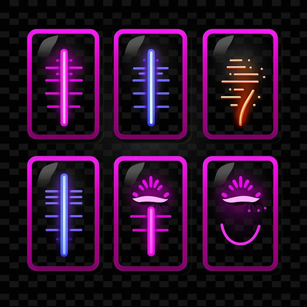 PSD png creative emoji neon line elementos de design moderno para obras de arte vibrantes e cativantes