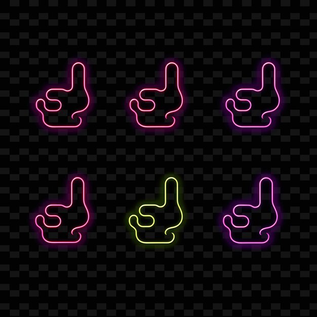 PSD png creative emoji neon line elementos de design moderno para obras de arte vibrantes e cativantes