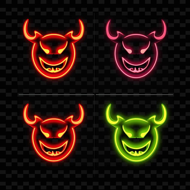 PSD png creative emoji neon line elementos de design moderno para obras de arte vibrantes e cativantes