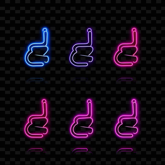 PSD png creative emoji neon line elementos de design moderno para obras de arte vibrantes e cativantes