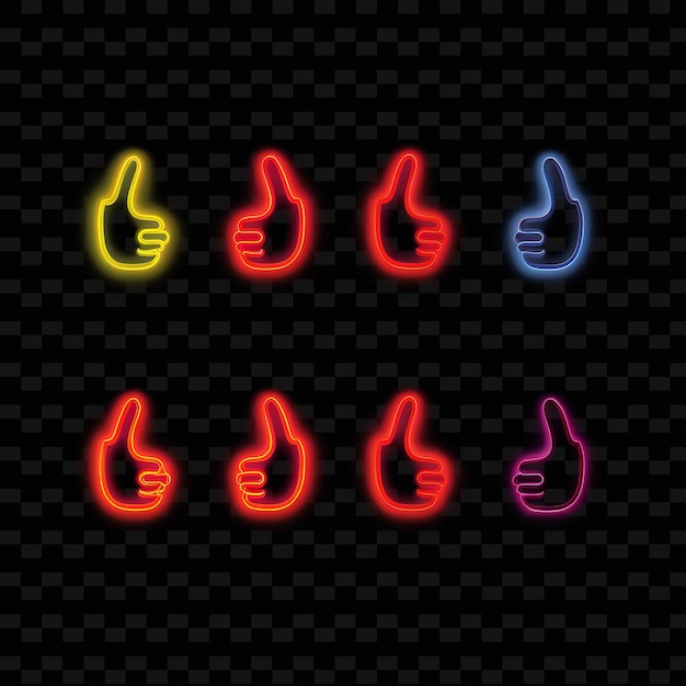 PSD png creative emoji neon line elementos de design moderno para obras de arte vibrantes e cativantes