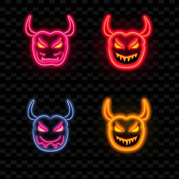 Png creative emoji neon line elementos de design moderno para obras de arte vibrantes e cativantes