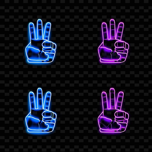 PSD png creative emoji neon line elementos de design moderno para obras de arte vibrantes e cativantes