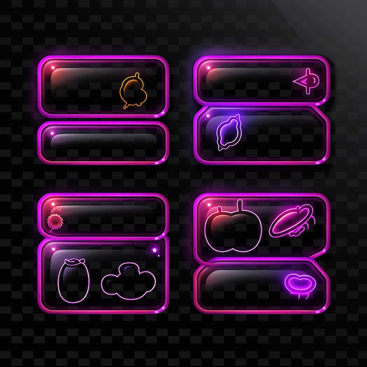 PSD png creative emoji neon line elementos de diseño moderno para obras de arte vibrantes y cautivadoras