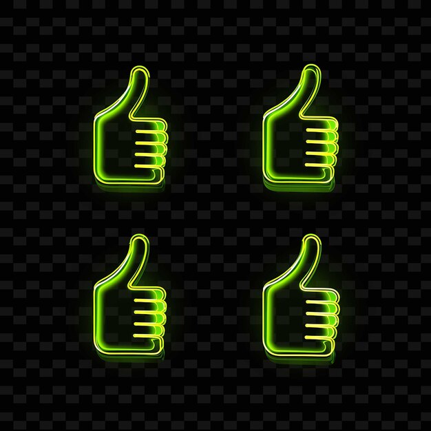 PSD png creative emoji neon line elementos de diseño moderno para obras de arte vibrantes y cautivadoras