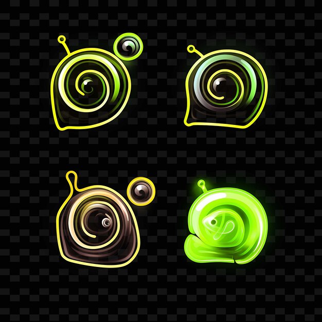 PSD png creative emoji neon line elementos de diseño moderno para obras de arte vibrantes y cautivadoras