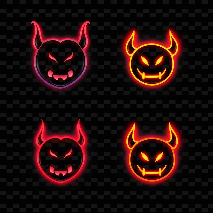 PSD png creative emoji neon line elementos de diseño moderno para obras de arte vibrantes y cautivadoras