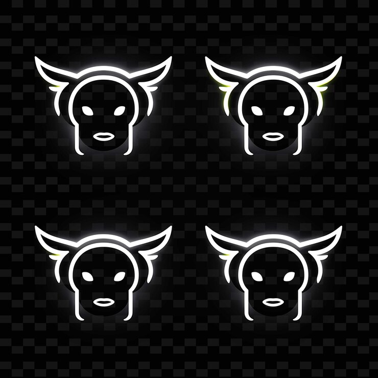 PSD png creative emoji neon line elementos de diseño moderno para obras de arte vibrantes y cautivadoras