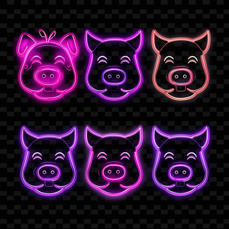PSD png creative emoji neon line elementos de diseño moderno para obras de arte vibrantes y cautivadoras