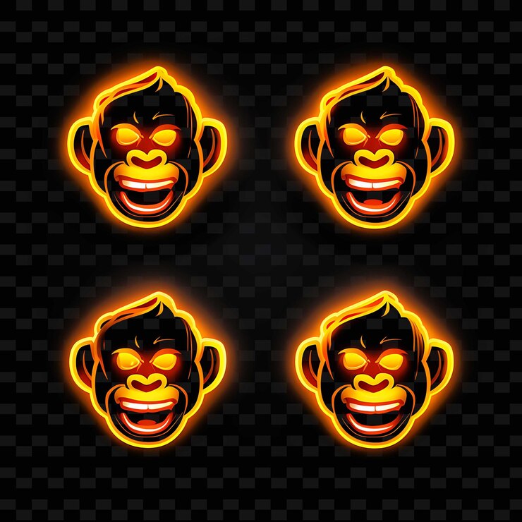 PSD png creative emoji neon line elementos de diseño moderno para obras de arte vibrantes y cautivadoras
