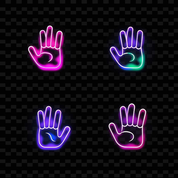 PSD png creative emoji neon line elementos de diseño moderno para obras de arte vibrantes y cautivadoras