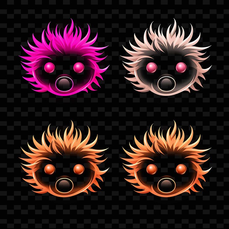 PSD png creative emoji neon line elementos de diseño moderno para obras de arte vibrantes y cautivadoras