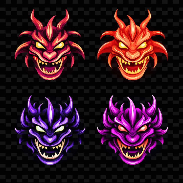 PSD png creative emoji neon line elementos de diseño moderno para obras de arte vibrantes y cautivadoras
