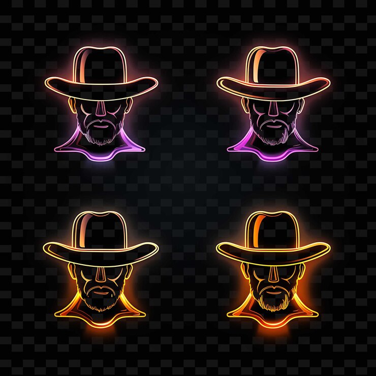 PSD png creative emoji neon line elementos de diseño moderno para obras de arte vibrantes y cautivadoras