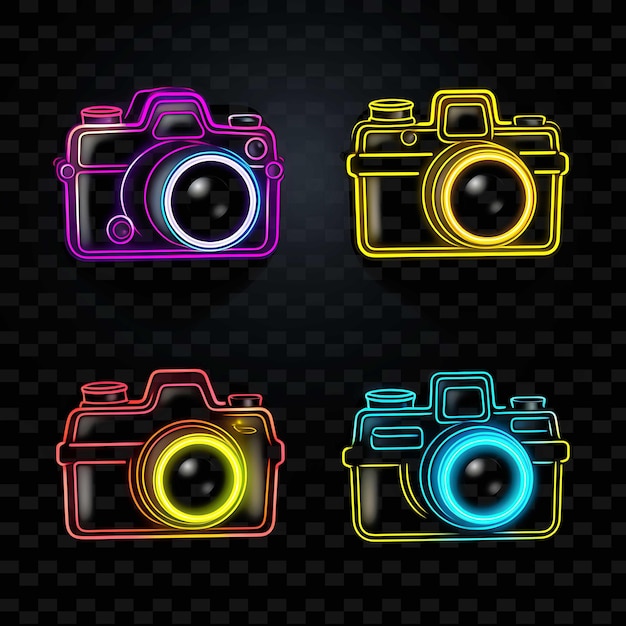 Png creative emoji neon line elementos de diseño moderno para obras de arte vibrantes y cautivadoras