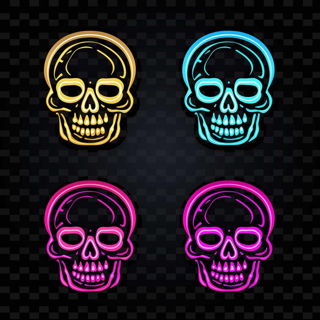 PSD png creative emoji neon line elementos de diseño moderno para obras de arte vibrantes y cautivadoras