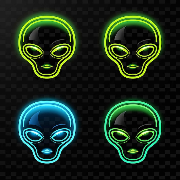 Png creative emoji neon line elementos de diseño moderno para obras de arte vibrantes y cautivadoras