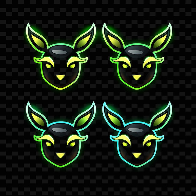 PNG Creative Emoji Neon Line Elementos de diseño moderno para obras de arte vibrantes y cautivadoras