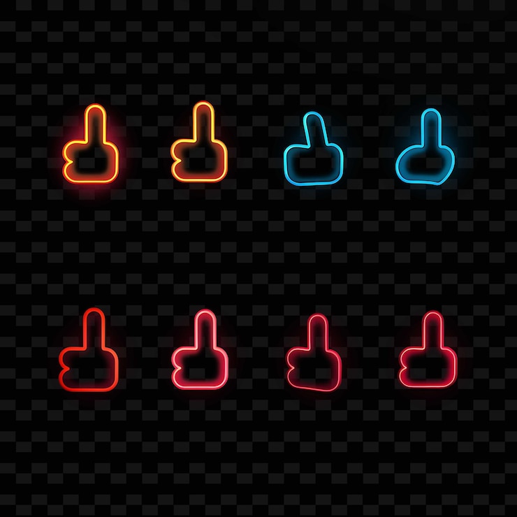 PSD png creative emoji neon line elementos de diseño moderno para obras de arte vibrantes y cautivadoras