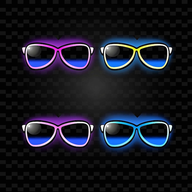 PSD png creative emoji neon line elementos de diseño moderno para obras de arte vibrantes y cautivadoras