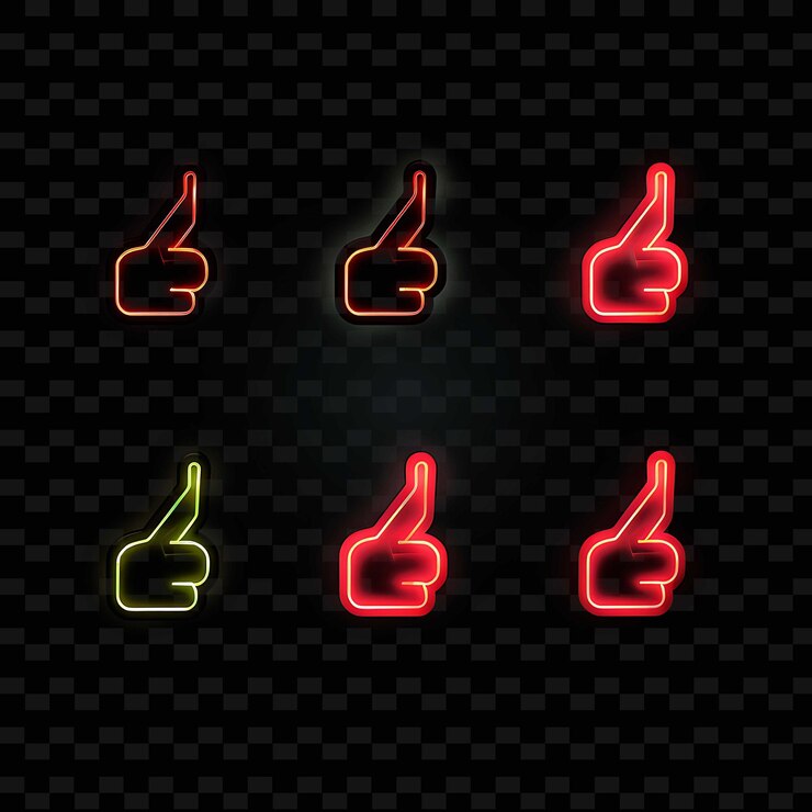 PSD png creative emoji neon line elementos de diseño moderno para obras de arte vibrantes y cautivadoras