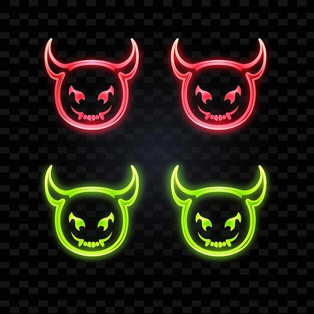 Png creative emoji neon line elementos de diseño moderno para obras de arte vibrantes y cautivadoras