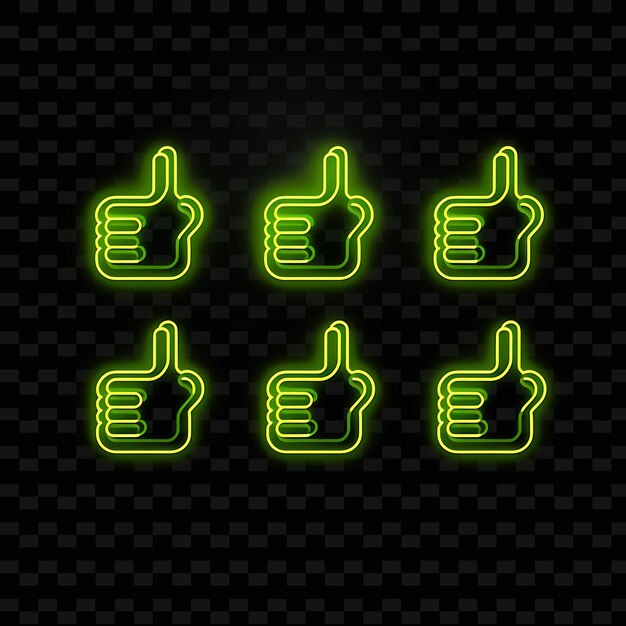 PSD png creative emoji neon line elementos de diseño moderno para obras de arte vibrantes y cautivadoras