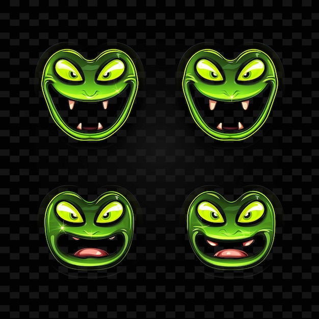 PSD png creative emoji neon line elementos de diseño moderno para obras de arte vibrantes y cautivadoras