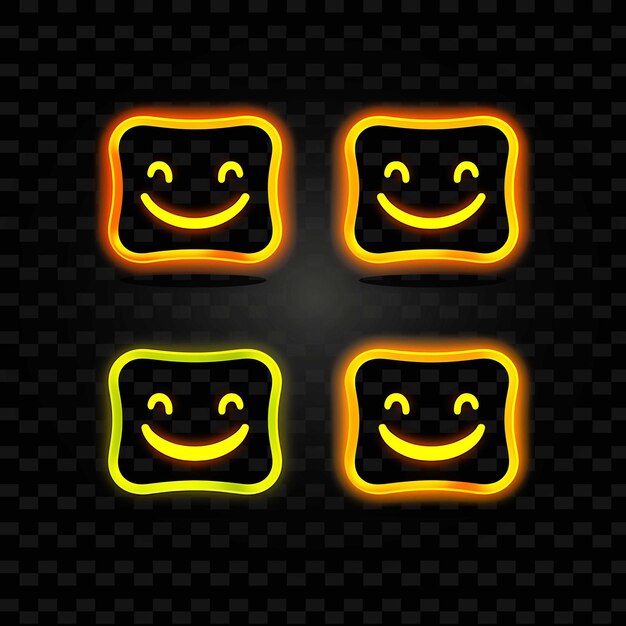 Png Creative Emoji Neon Line éléments De Design Moderne Pour Des œuvres D'art Vibrantes Et Captivantes