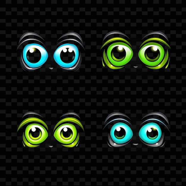 PSD png creative emoji neon line éléments de design moderne pour des œuvres d'art vibrantes et captivantes