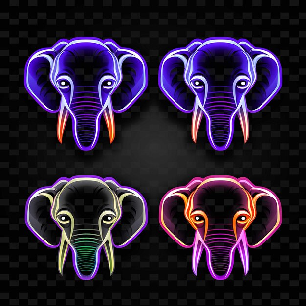 Png Creative Emoji Neon Line éléments De Design Moderne Pour Des œuvres D'art Vibrantes Et Captivantes