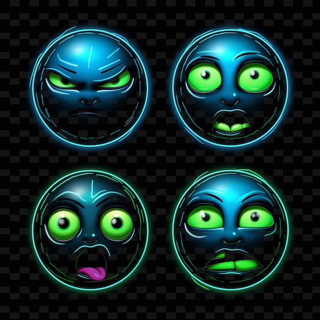 Png Creative Emoji Neon Line éléments De Design Moderne Pour Des œuvres D'art Vibrantes Et Captivantes