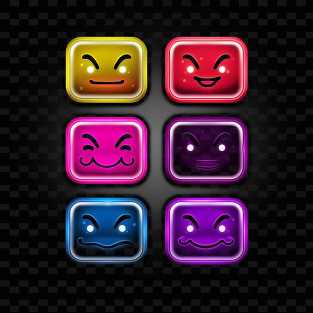 Png Creative Emoji Neon Line éléments De Design Moderne Pour Des œuvres D'art Vibrantes Et Captivantes