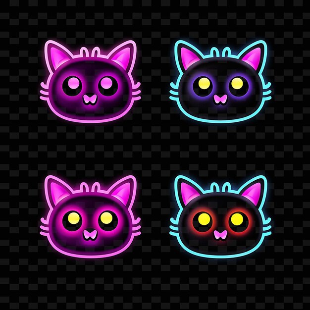 PSD png creative emoji neon line éléments de design moderne pour des œuvres d'art vibrantes et captivantes