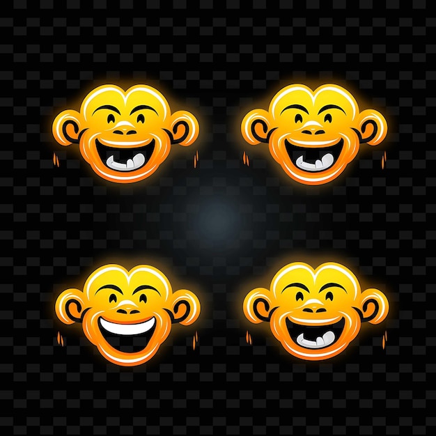 PNG Creative Emoji Neon Line Éléments de design moderne pour des œuvres d'art vibrantes et captivantes