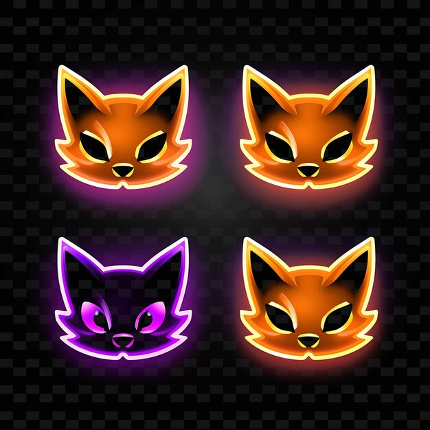 PSD png creative emoji neon line éléments de design moderne pour des œuvres d'art vibrantes et captivantes