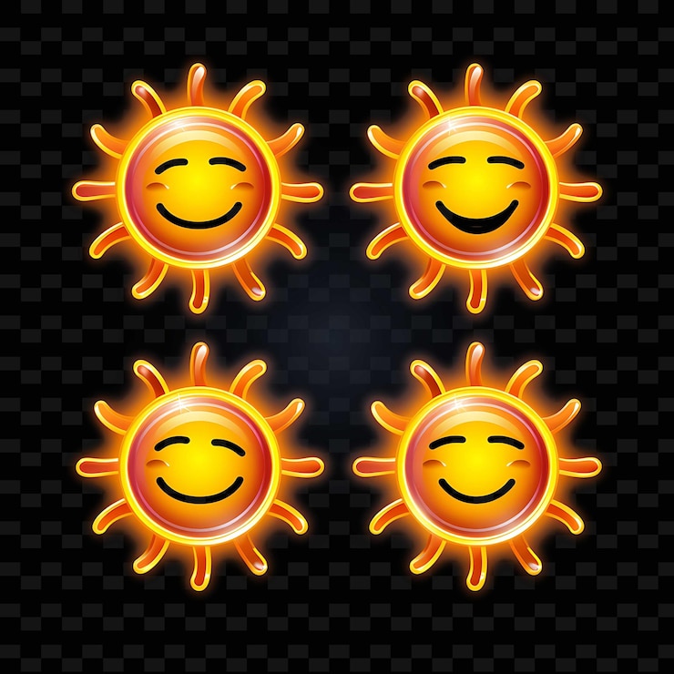 PSD png creative emoji neon line éléments de design moderne pour des œuvres d'art vibrantes et captivantes
