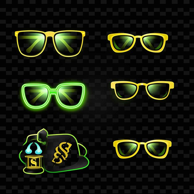 Png creative emoji neon line moderne design-elemente für lebendige und fesselnde kunstwerke