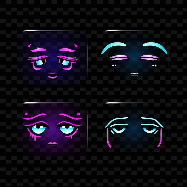 PSD png creative emoji neon line moderne design-elemente für lebendige und fesselnde kunstwerke