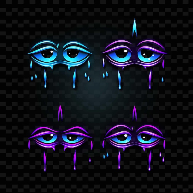 PSD png creative emoji neon line moderne design-elemente für lebendige und fesselnde kunstwerke