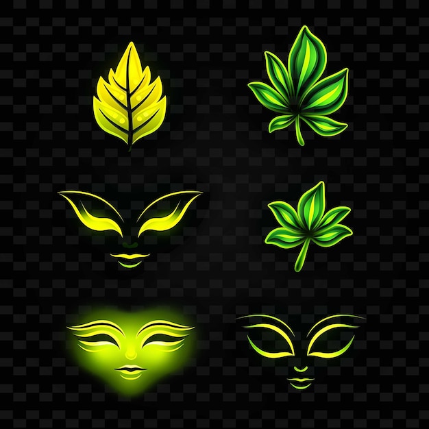 PSD png creative emoji neon line moderne design-elemente für lebendige und fesselnde kunstwerke